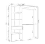Torres Oak and White Open Door Wardrobe With Shelves And Rail
