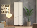 Toshiro Cashmere Taupe 40 Pair Tall Shoe Cabinet Cupboard