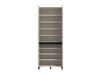 Toshiro Cashmere Taupe 40 Pair Tall Shoe Cabinet Cupboard