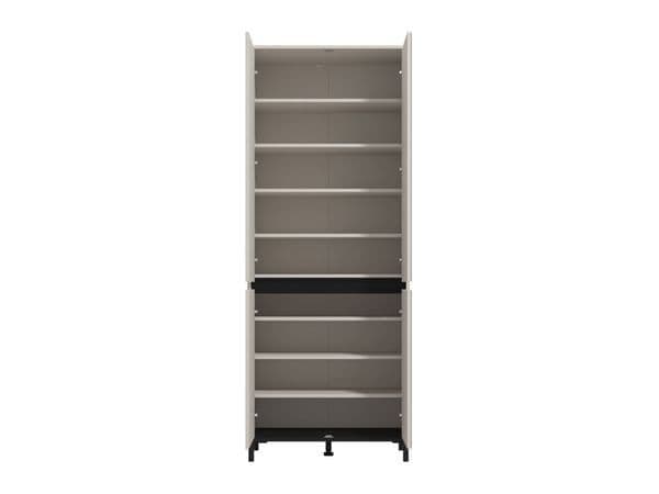 Toshiro Cashmere Taupe Half Mirrored 40 Pair Tall Shoe Cabinet Cupboard — alternate product view