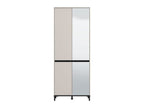 Toshiro Cashmere Taupe Half Mirrored 40 Pair Tall Shoe Cabinet Cupboard
