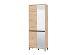 Toshiro Oak Effect Half Mirrored 40 Pair Tall Shoe Cabinet Cupboard