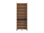 Toshiro Oak Effect Half Mirrored 40 Pair Tall Shoe Cabinet Cupboard