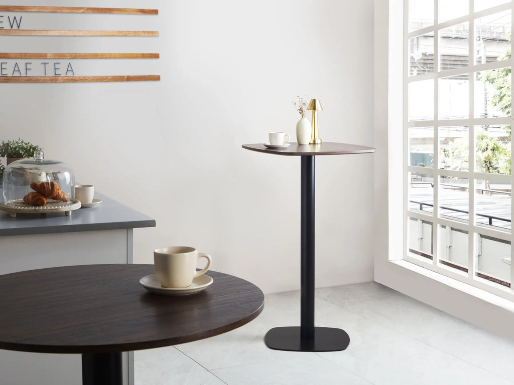 Bar Table MORELLA Black/ Dark Brown 60 cm 60 cm