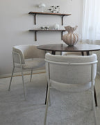 Set of 2 Dining Chairs SPRINGER Chenille Light Beige