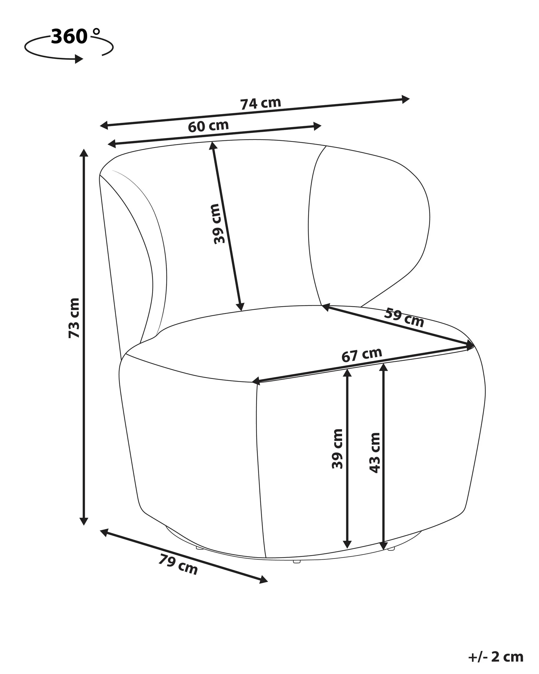 Swivel Armchair ALVDAL Fabric Beige