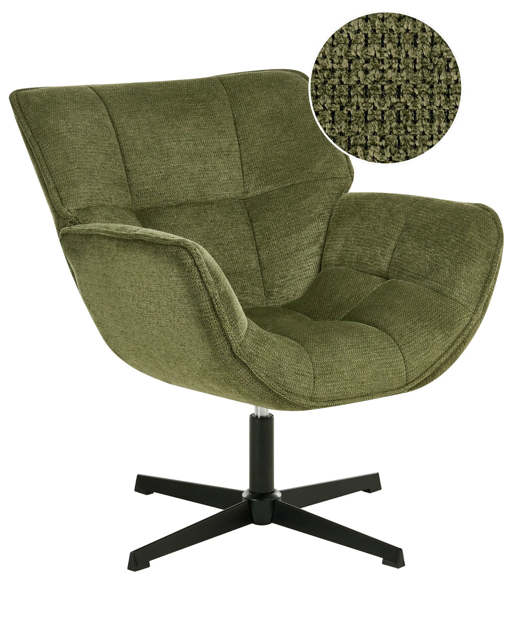 Swivel Armchair AUMA Fabric Green