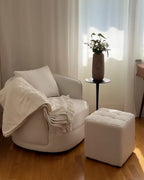 Swivel Armchair ANDALEN Fabric Off-White