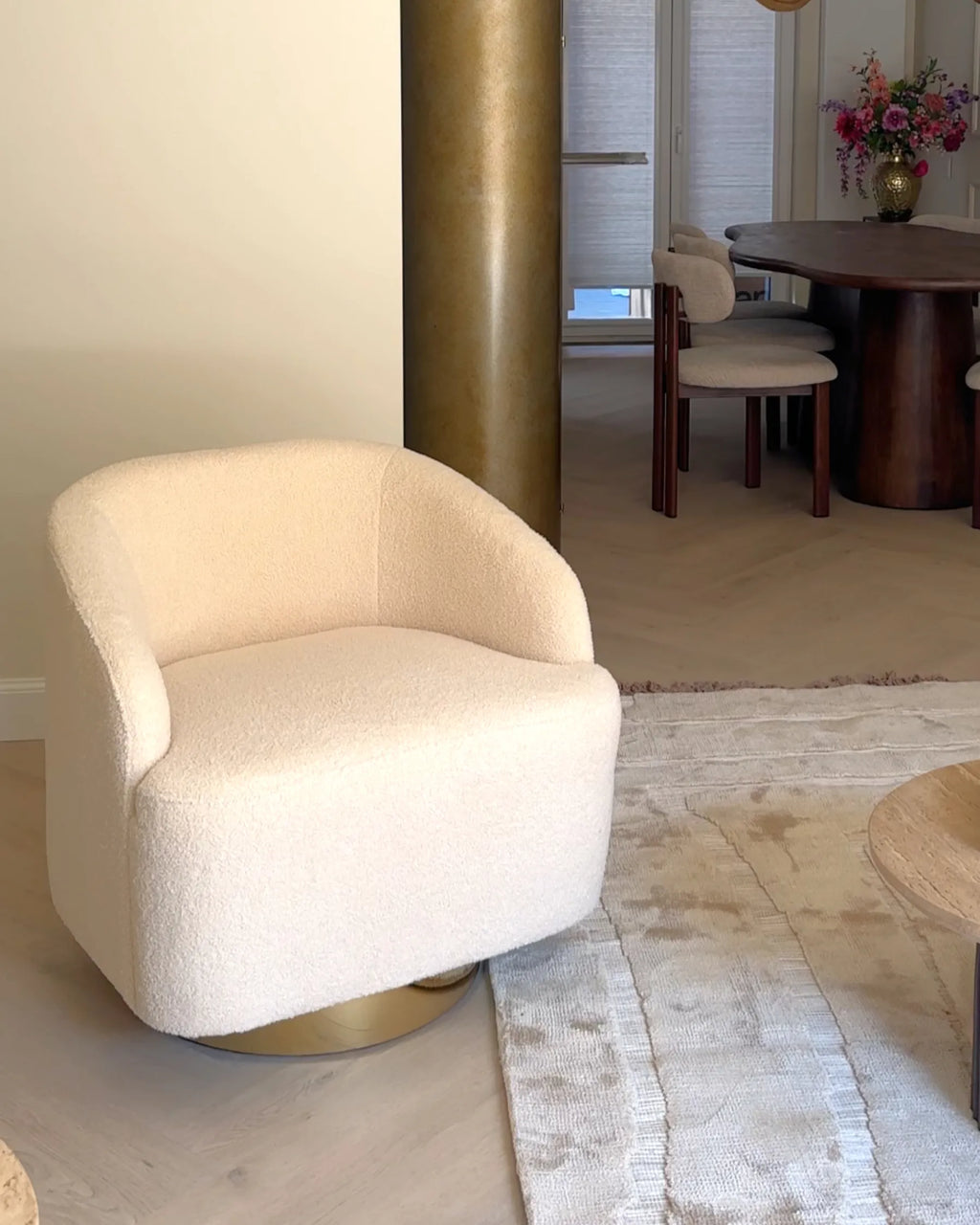 Armchair LAVIK Boucle Beige