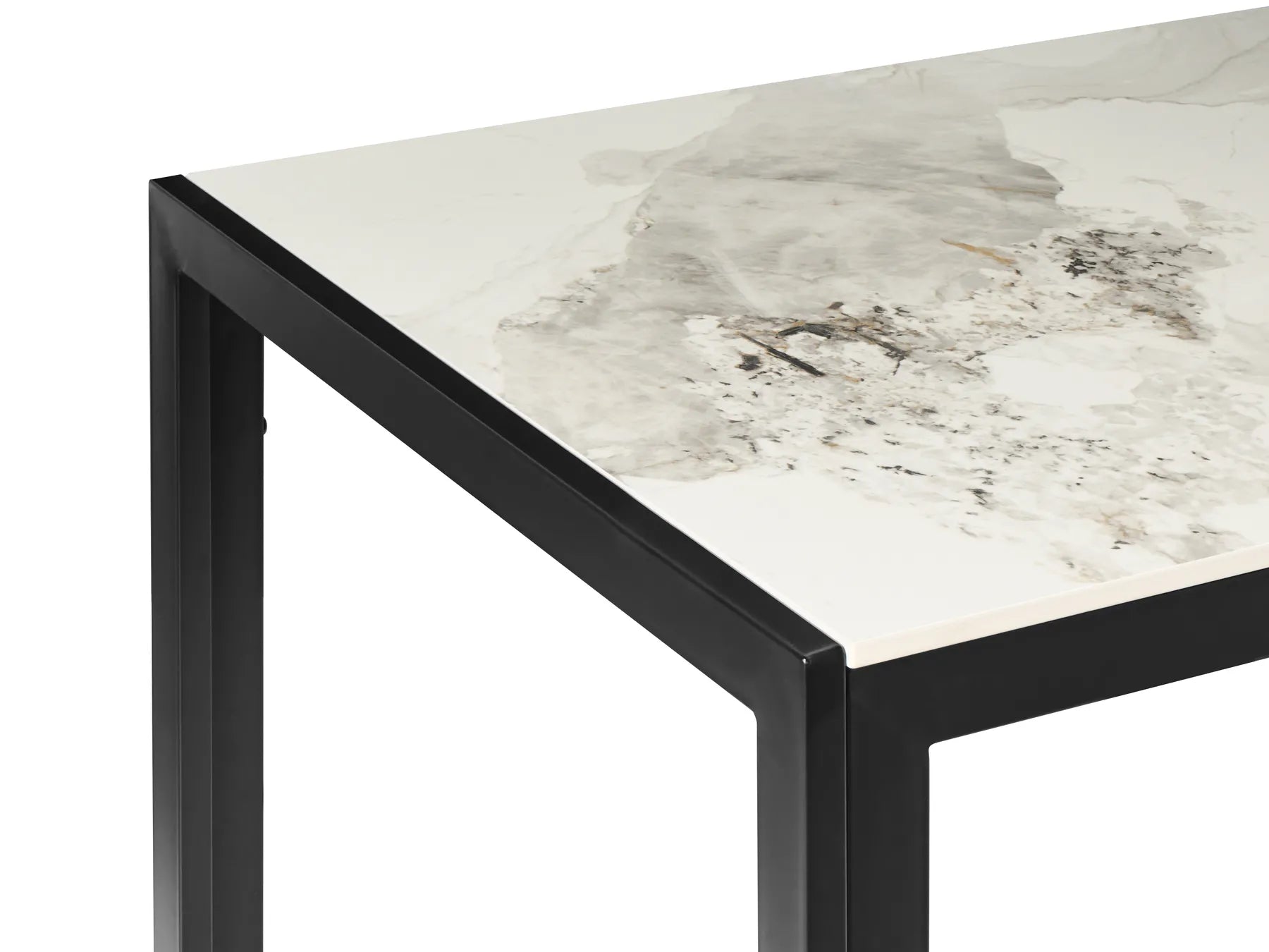 Dining Table CLARENCE White Marble 120 cm 70 cm Ceramic