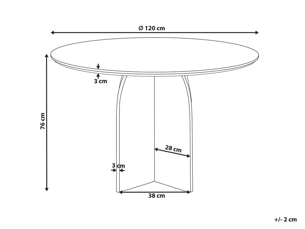Dining Table YARRA Dark Brown 120 cm 120 cm