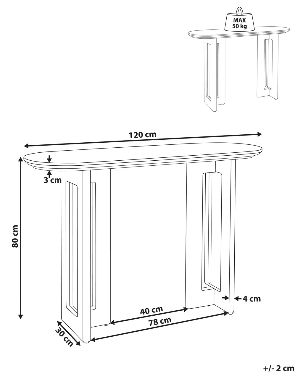Console Table KARLO Light Brown