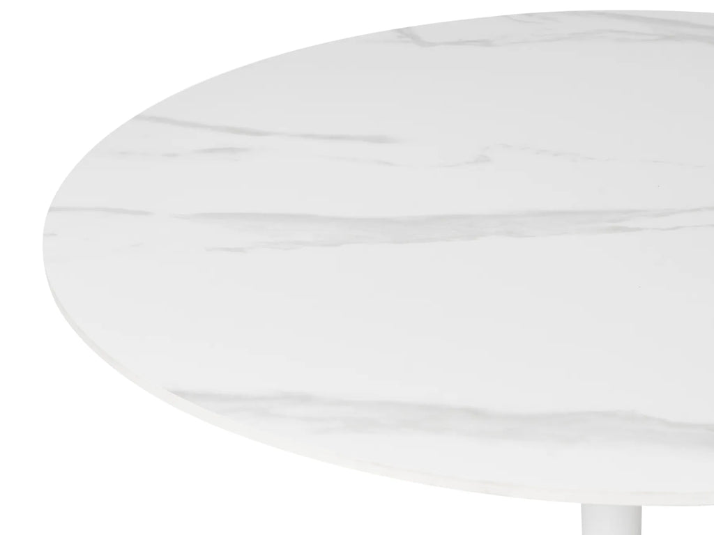 Dining Table BOCA White Marble 90 cm 90 cm Ceramic