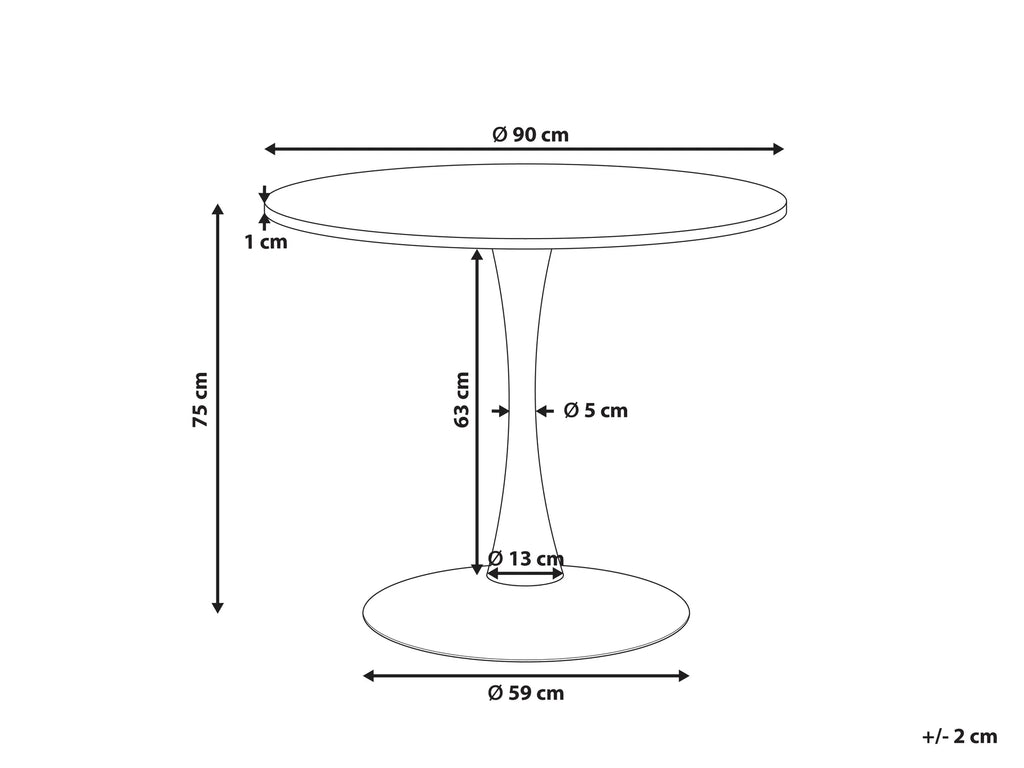 Dining Table BOCA White Marble 90 cm 90 cm Ceramic