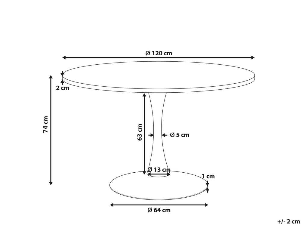 Dining Table BOCA White 120 cm 120 cm