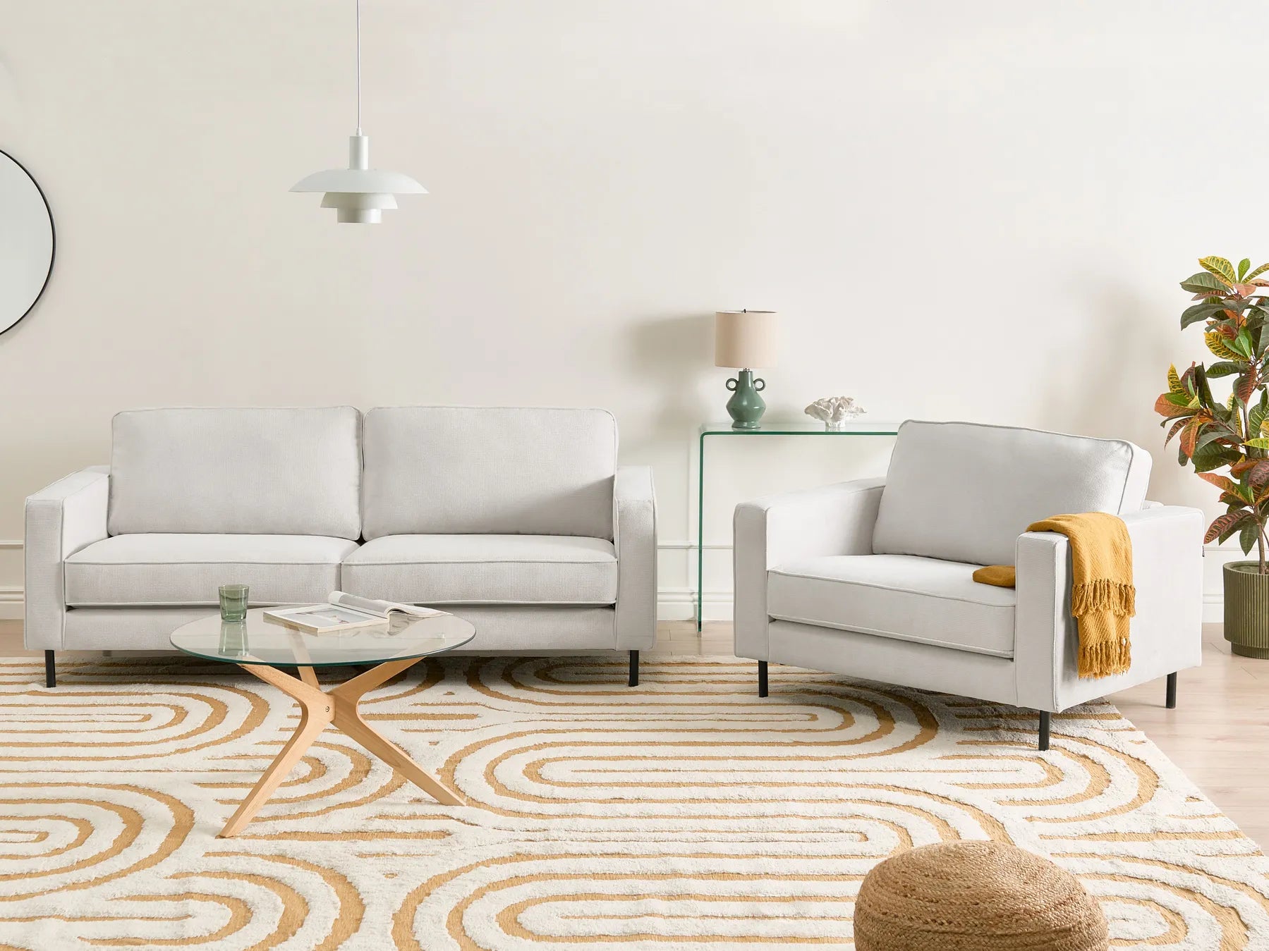 Armchair SAVALEN Fabric Off-White