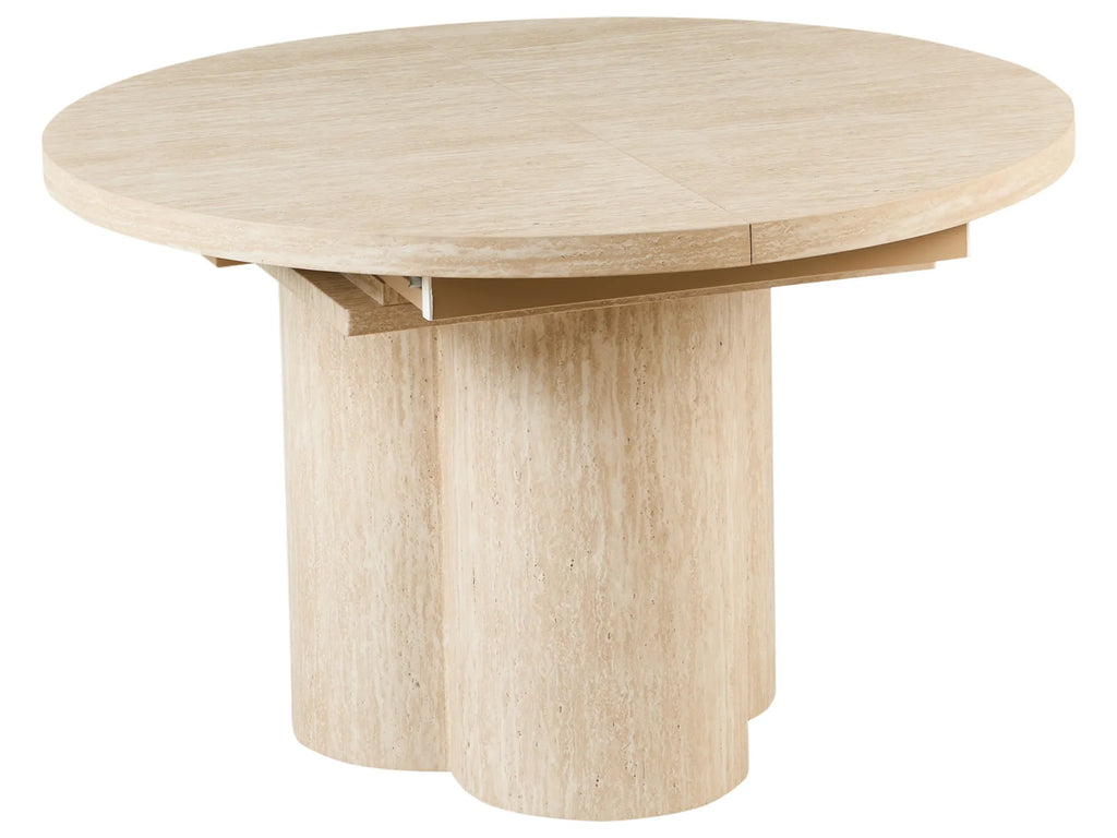 Extending Dining Table MORAINE Travertine Effect 120/160 cm 120 cm
