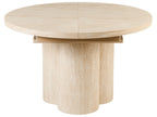 Extending Dining Table MORAINE Travertine Effect 120/160 cm 120 cm