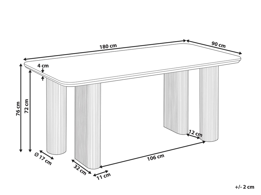 Dining Table BARROY Travertine Effect 180 cm 90 cm