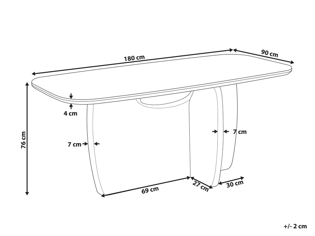 Dining Table TRAVERS Travertine Effect 180 cm 90 cm