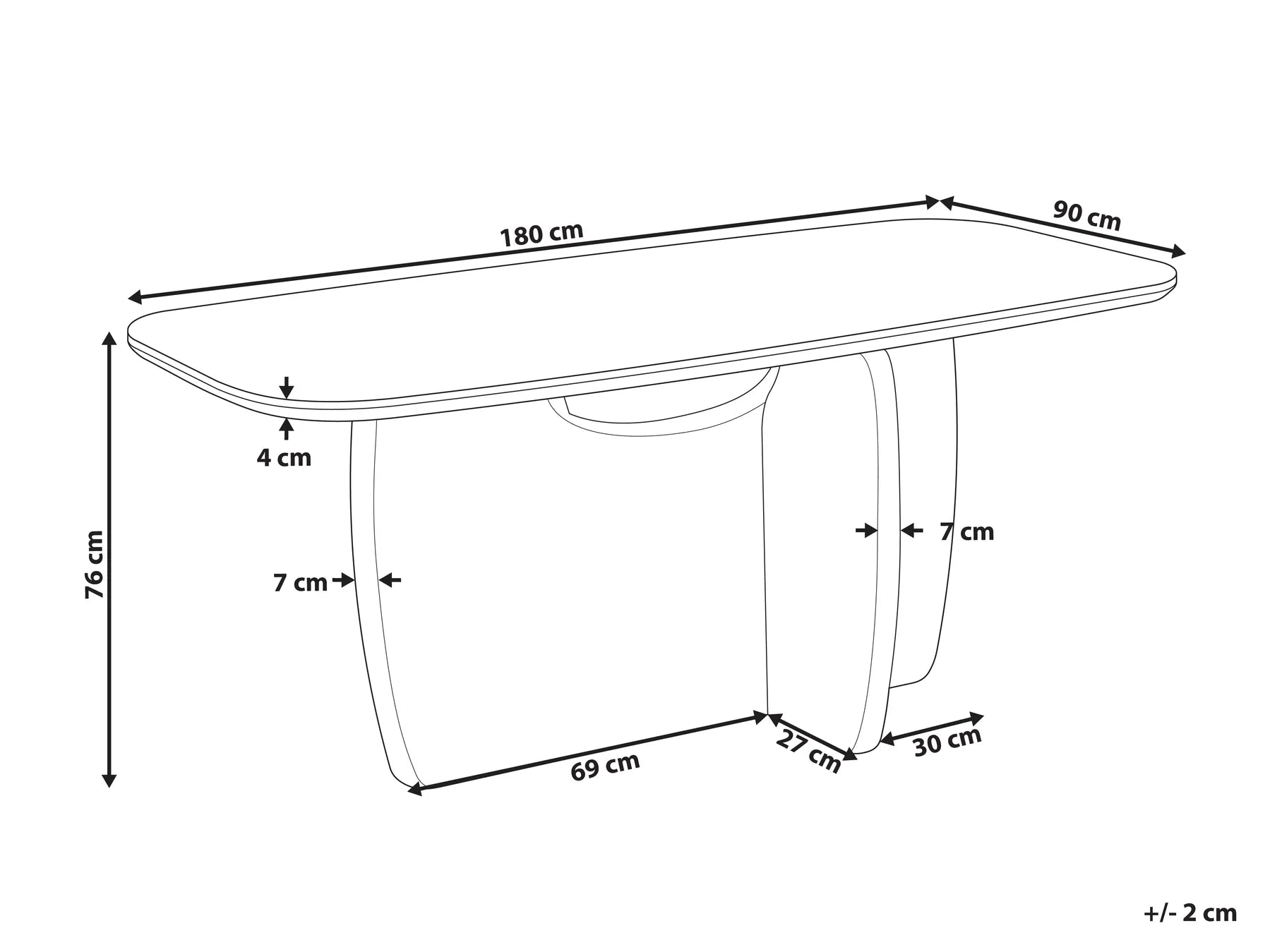 Dining Table TRAVERS Travertine Effect 180 cm 90 cm