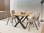 Extending Dining Table OLRA Brown 140 180 cm 90 cm — side product view