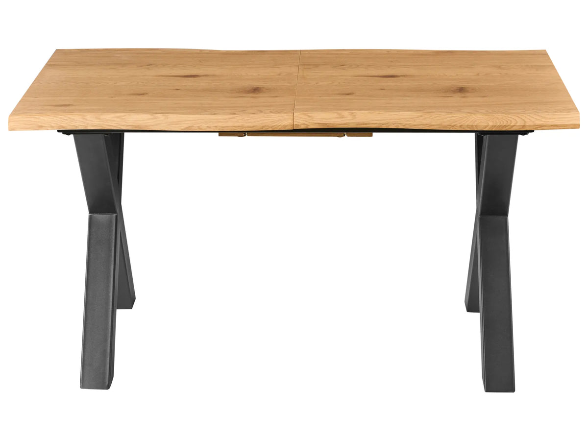 Extending Dining Table OLRA Brown 140 180 cm 90 cm — material and finish detail