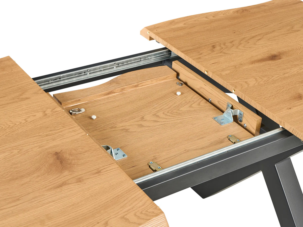 Extending Dining Table OLRA Brown 140 180 cm 90 cm — design detail