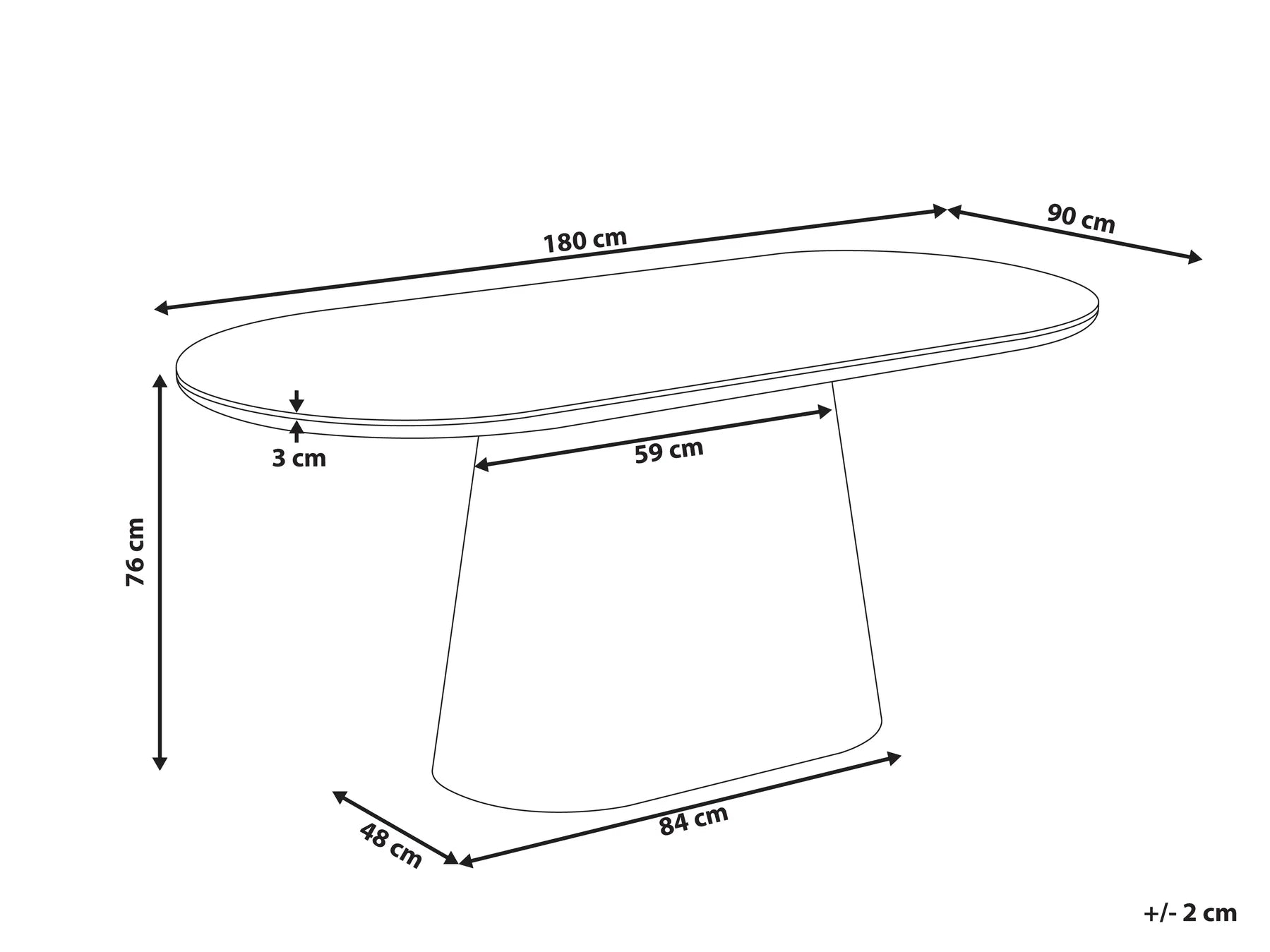 Dining Table LOCKHART Light Ash Wood 180 cm 90 cm