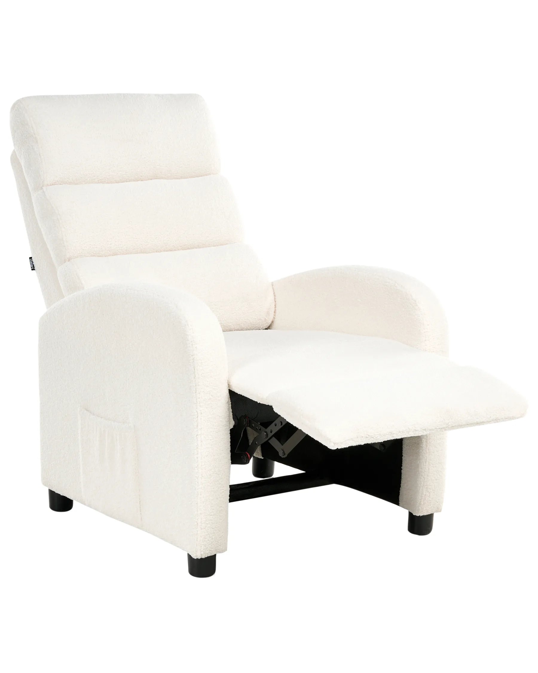Recliner Chair OTUS with Footrest Boucle Off-White