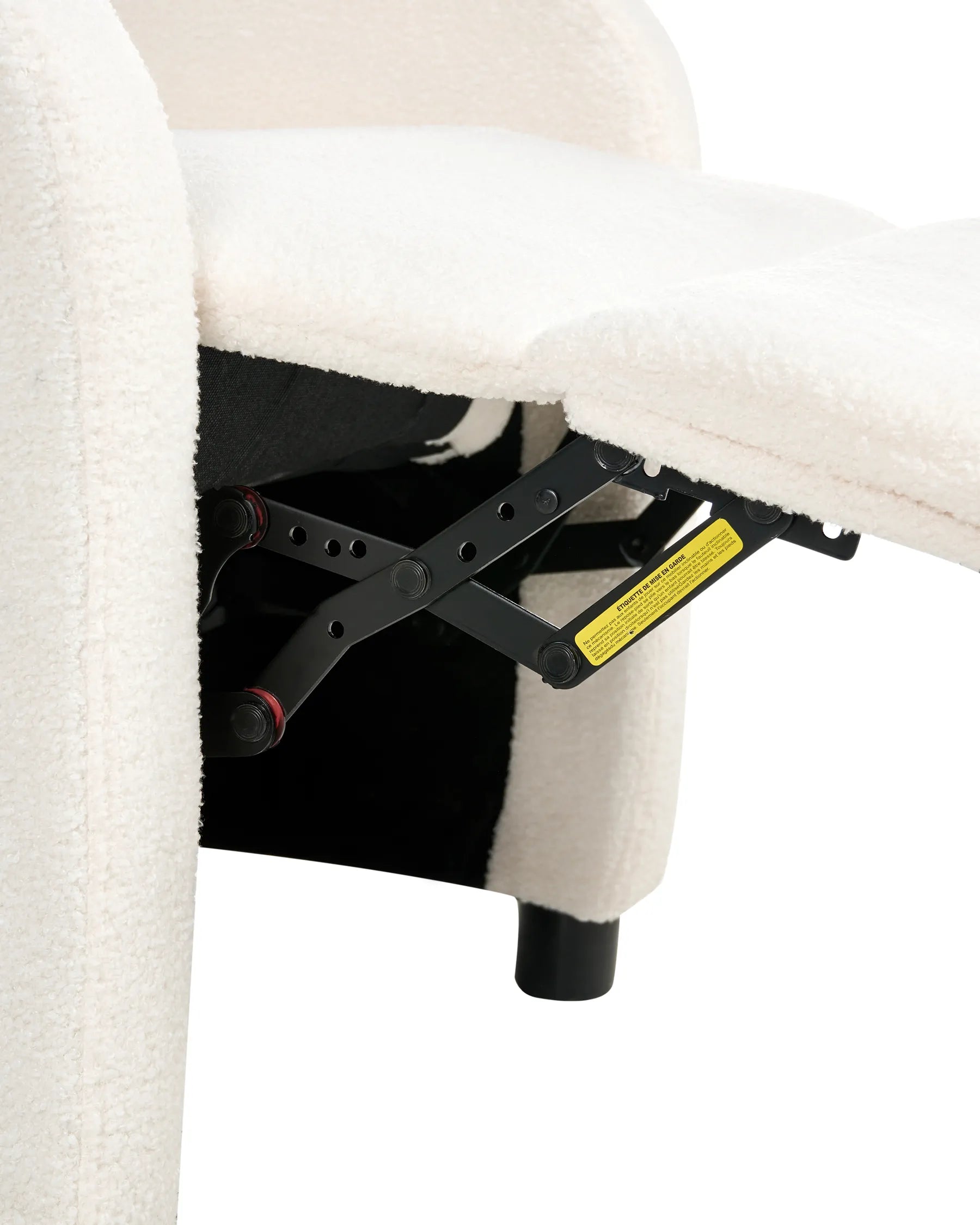 Recliner Chair OTUS with Footrest Boucle Off-White