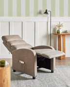 Recliner Chair OTUS with Footrest Fabric Taupe
