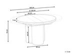 Extending Dining Table MORAINE Travertine Effect 120/160 cm 120 cm