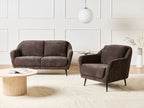 Armchair EIBY Chenille Dark Brown