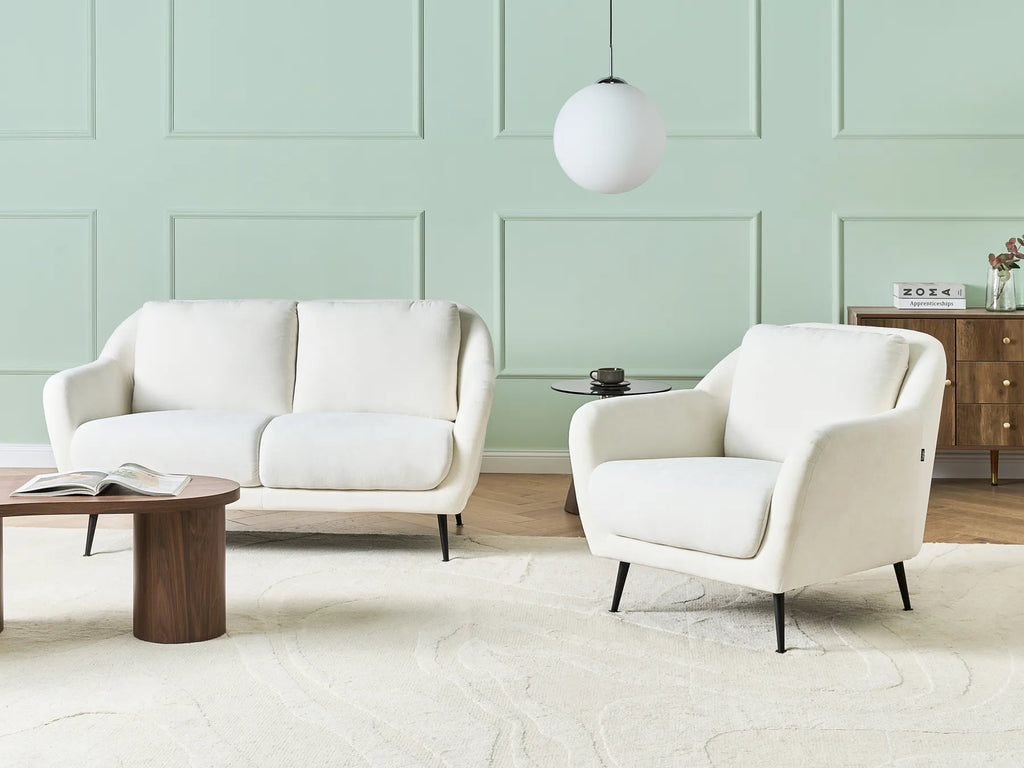 Armchair EIBY Chenille White