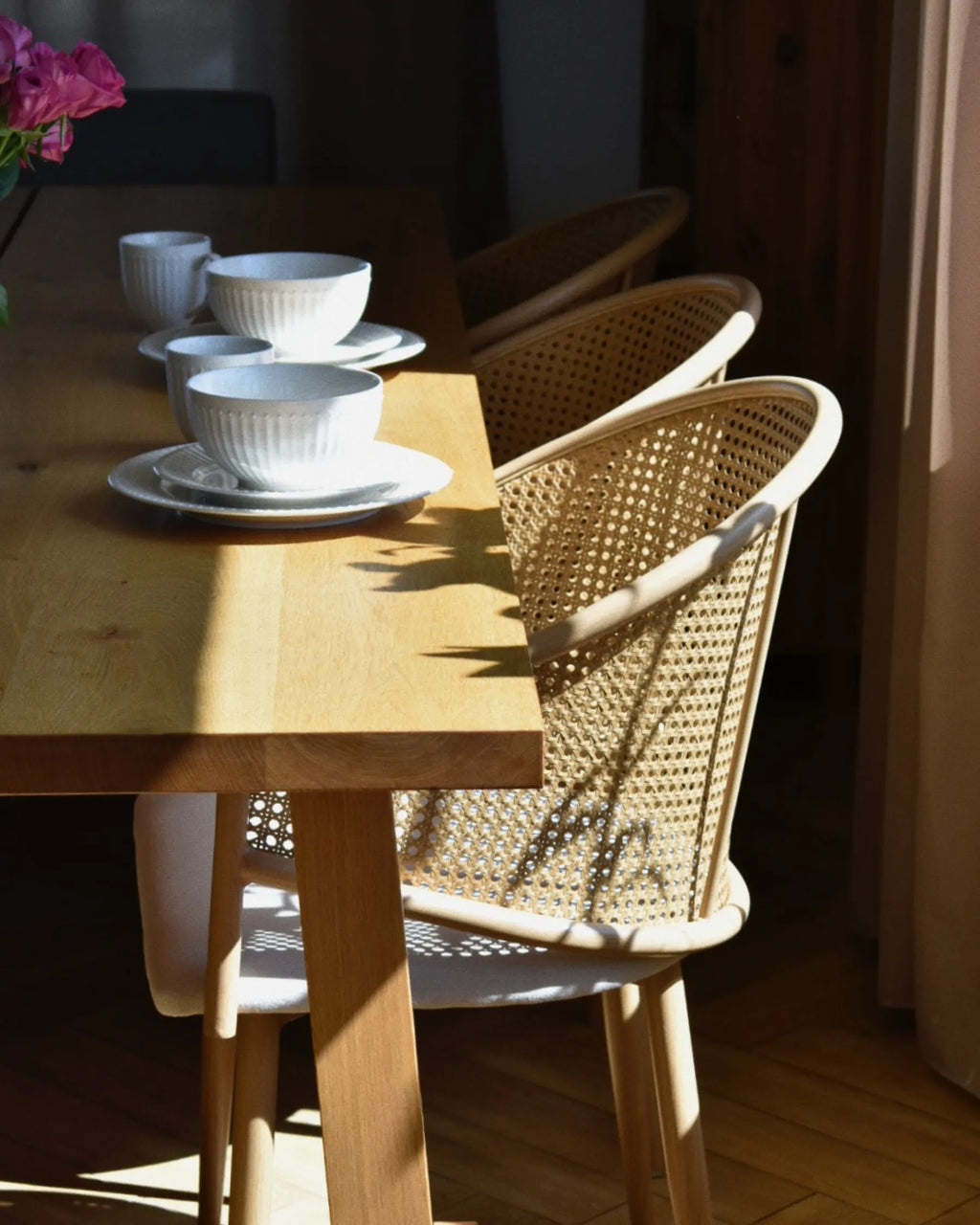 Set of 2 Dining Chairs WEIMAR Metal Light Brown
