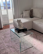 Side Table LOURDES Tempered Glass Transparent