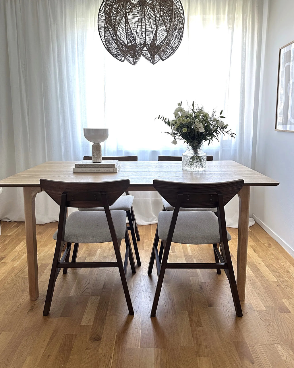 Dining Table DELMAS Light Ash Wood 160 cm 90 cm