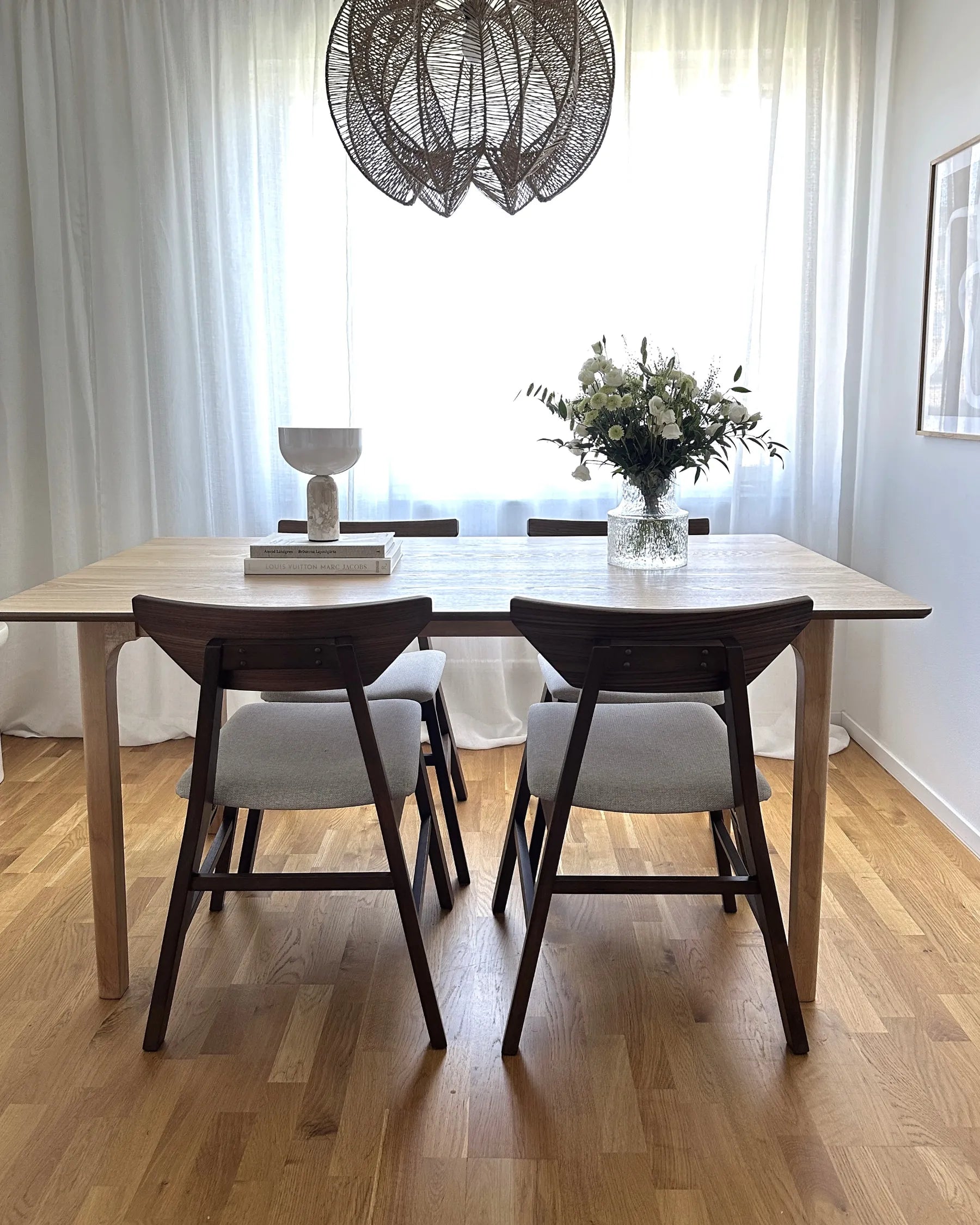 Dining Table DELMAS Light Ash Wood 160 cm 90 cm