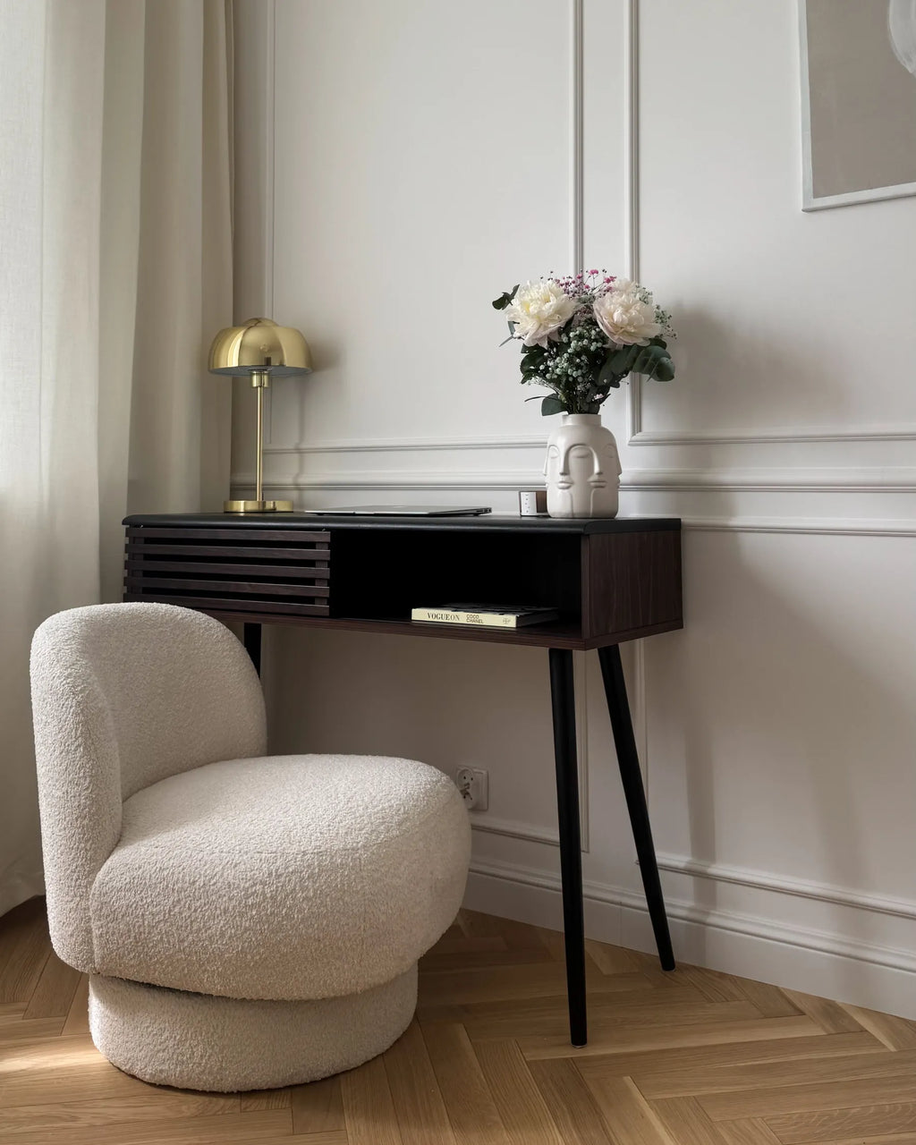 Swivel Armchair AYLO Boucle Off-White