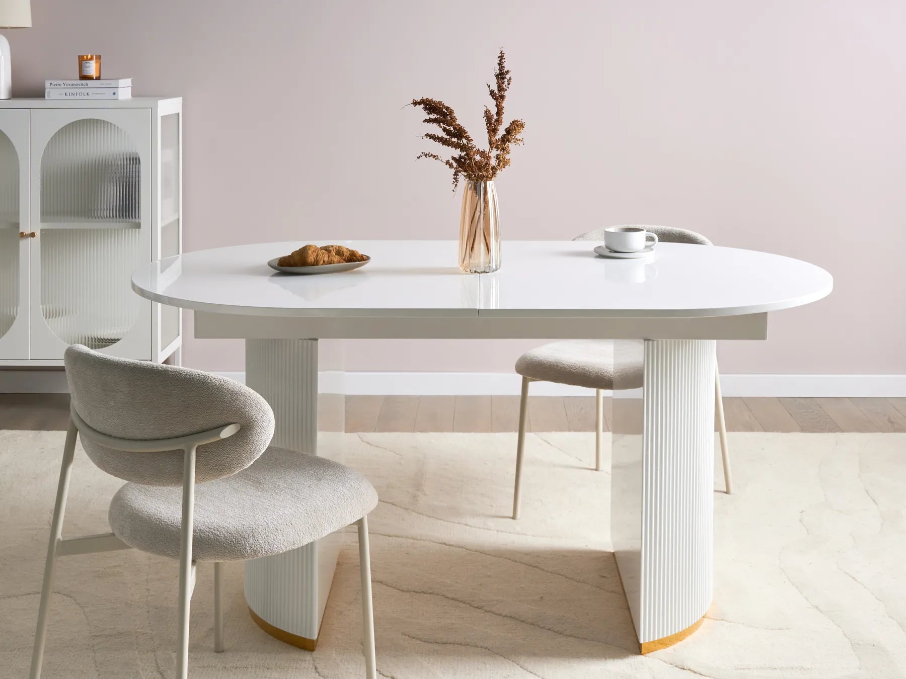 Extending Dining Table DULVERTON White 160/200 cm 90 cm