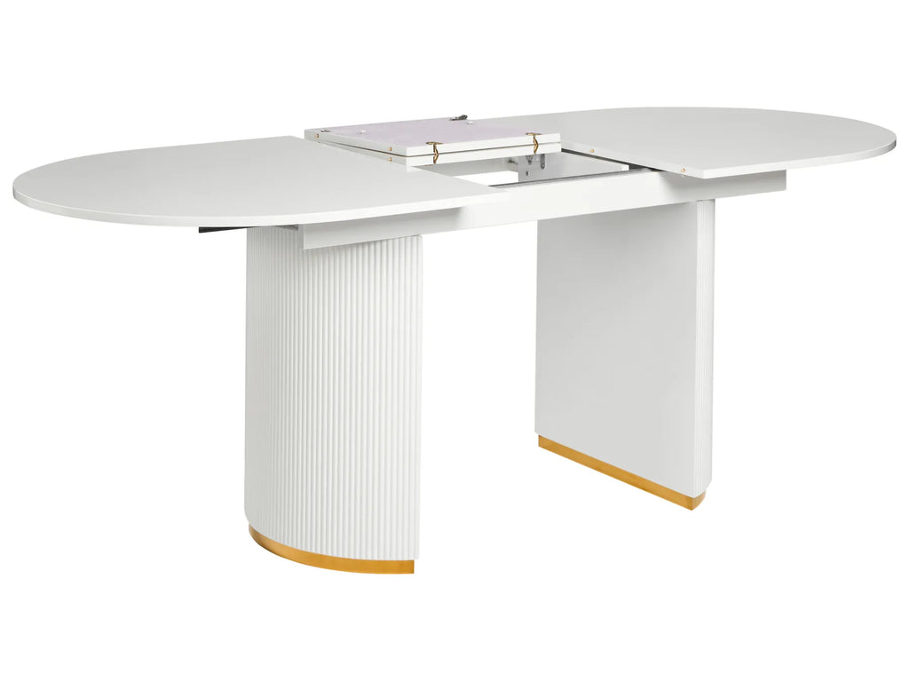 Extending Dining Table DULVERTON White 160/200 cm 90 cm