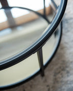 Coffee Table BIRNEY Tempered Glass Black