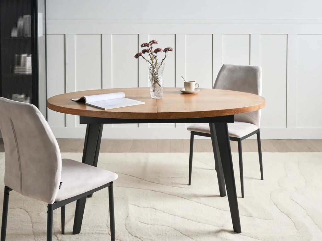 Extending Dining Table DUTTON Brown 140/180 cm 90 cm