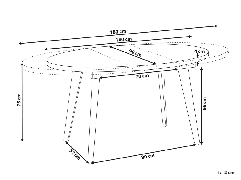 Extending Dining Table DUTTON Brown 140/180 cm 90 cm