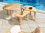 Set of 3 Coffee Tables PARALIA Rattan Natural