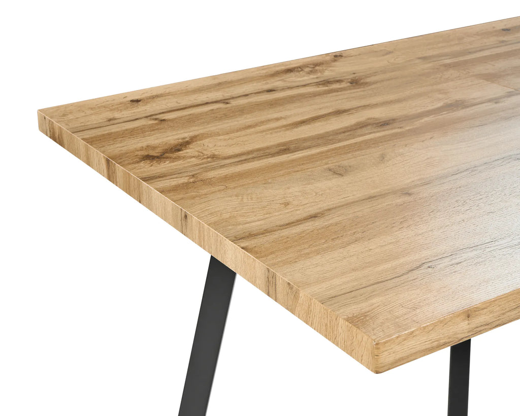 Extending Dining Table HARLOW Brown 140/180 cm 90 cm