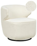 Swivel Armchair MOLLEBY Boucle Off-White