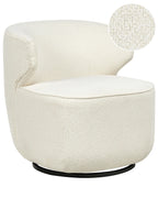 Swivel Armchair MOLLEBY Boucle Off-White