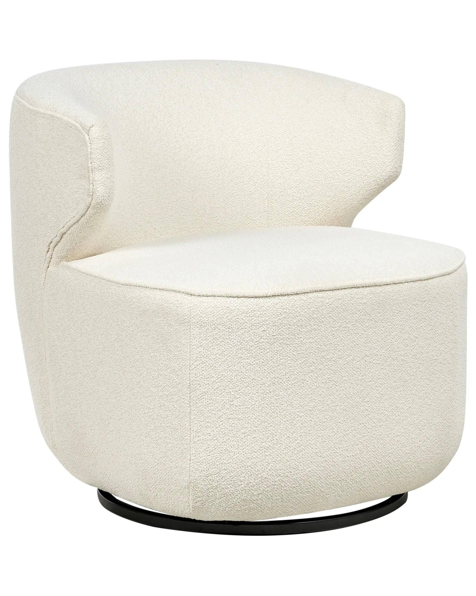 Swivel Armchair MOLLEBY Boucle Off-White